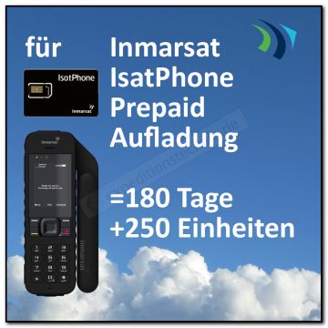 Prepaid Aufladung "180 Tage inkl. 250 Frei-Einheiten" für Isatphones Prepaid Aufladung "180 Tage inkl. 250 Frei-Einheiten" für Isatphones