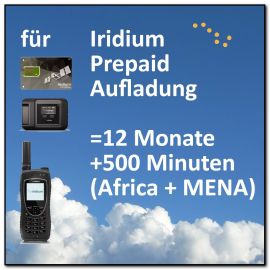 Iridium Prepaid Aufladung 12 Monate "Africa & MENA" inkl. 500 Frei-Minuten