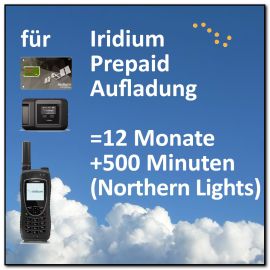 Iridium Prepaid Aufladung 12 Monate "Northern Lights" inkl. 500 Frei-Minuten