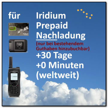 Prepaid Nachladung Gültigkeitsverlängerung um 30 Tage