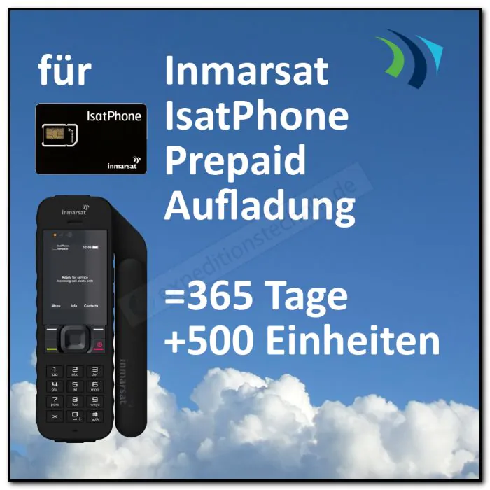 Prepaid Aufladung "365 Tage inkl. 500 Frei-Einheiten" für Isatphones Prepaid Aufladung "365 Tage inkl. 500 Frei-Einheiten" für Isatphones