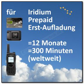 Iridium Prepaid Einmalaufladung -nicht nachladbar- 12 Monate inkl. 300 Frei-Minuten