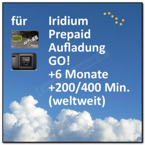 Iridium Prepaid Aufladung GO! 6 Monate inkl. 200/400 Frei-Minuten