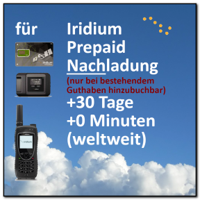 Iridium Prepaid Nachladung Gültigkeitsverlängerung um 30 Tage